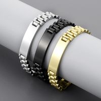 Casual Retro Solid Color Titanium Steel 18K Gold Plated Bracelets In Bulk main image 4