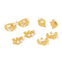 1 Pair Simple Style Solid Color Plating Inlay Titanium Steel Artificial Pearls 18K Gold Plated Ear Studs main image 4