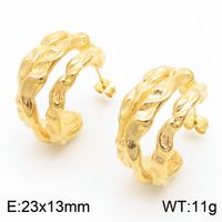 1 Pair Simple Style Solid Color Plating Inlay Titanium Steel Artificial Pearls 18K Gold Plated Ear Studs sku image 10