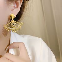 1 Pair Vintage Style Exaggerated Eye Plating Inlay Copper Alloy Zircon Drop Earrings main image 5