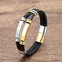 Hip-Hop Exaggerated Punk Geometric Metal Layered Handmade Men's Bracelets sku image 5