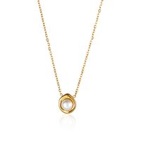 Edelstahl 304 Einfacher Stil Inlay Einfarbig Künstliche Perlen Halskette Mit Anhänger main image 9