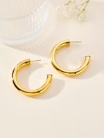 1 Pair Simple Style Geometric 304 Stainless Steel 14K Gold Plated Ear Studs main image 3