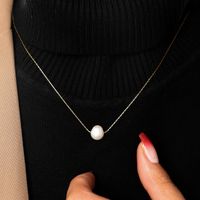 304 Stainless Steel Simple Style Shiny Polishing Plating Solid Color Pendant Necklace main image 5