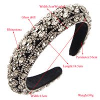 Women's Vintage Style Solid Color Cloth Inlay Rhinestones Hair Band main image 2