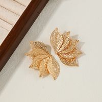 1 Piece Elegant Leaves Irregular Alloy Ear Studs sku image 1