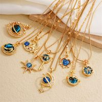 Wholesale IG Style Simple Style Universe Starry Sky 304 Stainless Steel Copper Plating Inlay Gold Plated Zircon Charms Necklace main image 1