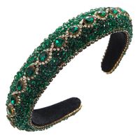 Women's Elegant Modern Style Solid Color Flannel Inlay Rhinestones Hair Band main image 4