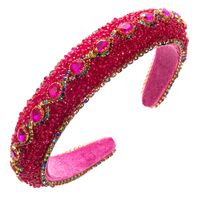 Women's Elegant Modern Style Solid Color Flannel Inlay Rhinestones Hair Band main image 3