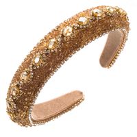 Women's Elegant Modern Style Solid Color Flannel Inlay Rhinestones Hair Band main image 5