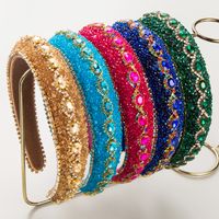 Women's Elegant Modern Style Solid Color Flannel Inlay Rhinestones Hair Band main image 1