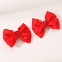 Women's Cute Sweet Bow Knot Alloy Organza Inlay Artificial Pearls Hair Clip sku image 2