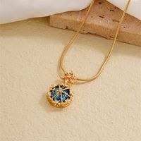 Wholesale IG Style Simple Style Universe Starry Sky 304 Stainless Steel Copper Plating Inlay Gold Plated Zircon Charms Necklace main image 7