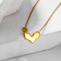 304 Stainless Steel Simple Style Polishing Plating Letter Heart Shape Pendant Necklace main image 5
