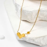 304 Stainless Steel Simple Style Polishing Plating Letter Heart Shape Pendant Necklace main image 4