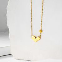 304 Stainless Steel Simple Style Polishing Plating Letter Heart Shape Pendant Necklace main image 6