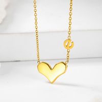 304 Stainless Steel Simple Style Polishing Plating Letter Heart Shape Pendant Necklace main image 8