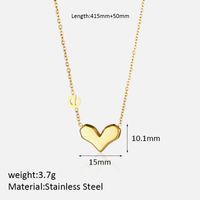 304 Stainless Steel Simple Style Polishing Plating Letter Heart Shape Pendant Necklace main image 2