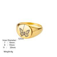 Style Vintage Pastorale Style Simple Star Abeille Papillon Acier Inoxydable Placage Plaqué Or 18k Anneaux main image 2