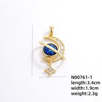 Wholesale IG Style Simple Style Universe Starry Sky 304 Stainless Steel Copper Plating Inlay Gold Plated Zircon Charms Necklace sku image 5