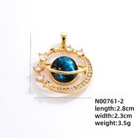 Wholesale IG Style Simple Style Universe Starry Sky 304 Stainless Steel Copper Plating Inlay Gold Plated Zircon Charms Necklace sku image 6