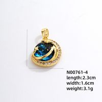 Wholesale IG Style Simple Style Universe Starry Sky 304 Stainless Steel Copper Plating Inlay Gold Plated Zircon Charms Necklace sku image 7
