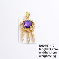Wholesale IG Style Simple Style Universe Starry Sky 304 Stainless Steel Copper Plating Inlay Gold Plated Zircon Charms Necklace sku image 9