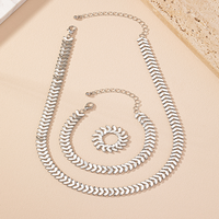 Elegant Simple Style Grain Ferroalloy Women's Rings Bracelets Necklace main image 4
