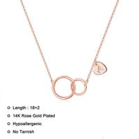 Simple Style Classic Style Circle Letter Copper Plating Carving 14k Gold Plated Pendant Necklace main image 2