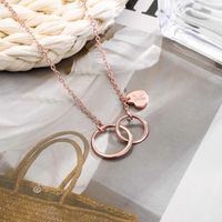 Simple Style Classic Style Circle Letter Copper Plating Carving 14k Gold Plated Pendant Necklace main image 1