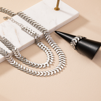 Elegant Simple Style Grain Ferroalloy Women's Rings Bracelets Necklace main image 5
