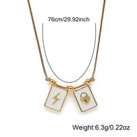 Elegant Classical Simple Style Portrait Cross Heart Shape Copper Plating Inlay Shell 18k Gold Plated Pendant Necklace main image 2