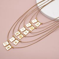 Elegant Classical Simple Style Portrait Cross Heart Shape Copper Plating Inlay Shell 18k Gold Plated Pendant Necklace main image 3