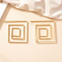 1 Pair Exaggerated Square Plating Alloy Gold Plated Hoop Earrings main image 5