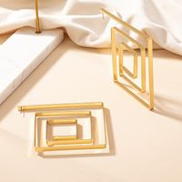 1 Pair Exaggerated Square Plating Alloy Gold Plated Hoop Earrings main image 6