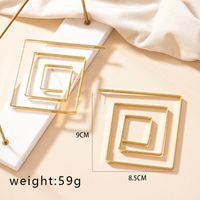 1 Pair Exaggerated Square Plating Alloy Gold Plated Hoop Earrings main image 2