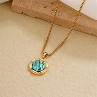 Wholesale IG Style Vintage Style Round Starry Sky 304 Stainless Steel Copper Plating Inlay K Gold Plated Zircon Charms Necklace main image 7