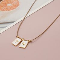 Elegant Classical Simple Style Portrait Cross Heart Shape Copper Plating Inlay Shell 18k Gold Plated Pendant Necklace sku image 2