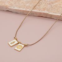 Elegant Classical Simple Style Portrait Cross Heart Shape Copper Plating Inlay Shell 18k Gold Plated Pendant Necklace sku image 1