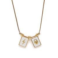 Elegant Classical Simple Style Portrait Cross Heart Shape Copper Plating Inlay Shell 18k Gold Plated Pendant Necklace sku image 3