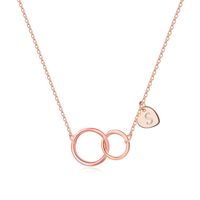 Simple Style Classic Style Circle Letter Copper Plating Carving 14k Gold Plated Pendant Necklace sku image 2