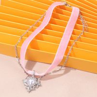 Lady Heart Shape Alloy Women's Pendant Necklace main image 6