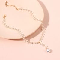 Simple Style Geometric Alloy Plating Inlay Artificial Crystal Artificial Pearls Women's Choker main image 3