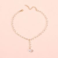 Simple Style Geometric Alloy Plating Inlay Artificial Crystal Artificial Pearls Women's Choker main image 4