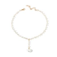 Simple Style Geometric Alloy Plating Inlay Artificial Crystal Artificial Pearls Women's Choker sku image 1