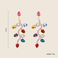 1 Paire Glamour Brillant Géométrique Placage Incruster Métal Strass Boucles D'oreilles main image 2