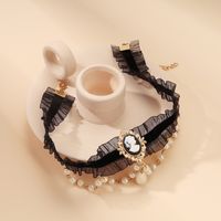 Elegant Bow Knot Mixed Materials Inlay Artificial Pearls Women's Choker main image 4