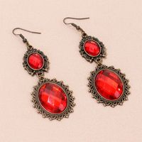 Glam Retro Oval Alloy Lace Chain Inlay Zircon Women's Rings Earrings Necklace main image 4