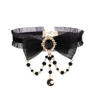 Elegant Bow Knot Mixed Materials Inlay Artificial Pearls Women's Choker sku image 3