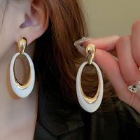 1 Pair Lady Oval Alloy Drop Earrings main image 3